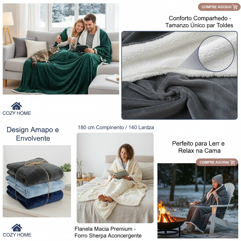 Electric Wearable Blanket with Sleeves