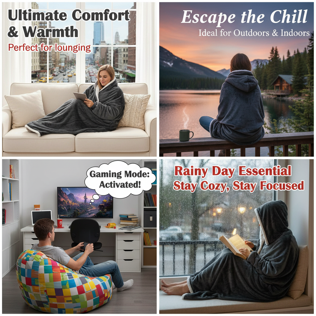 Electric Wearable Blanket with Sleeves