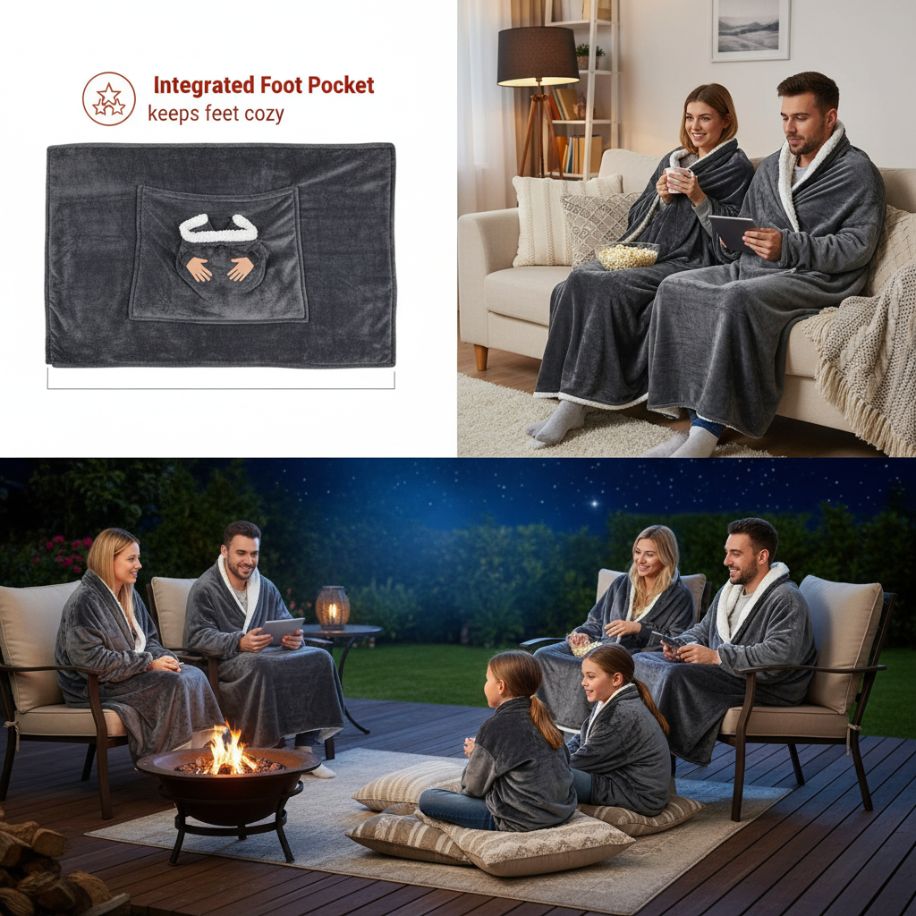 Electric Wearable Blanket with Sleeves